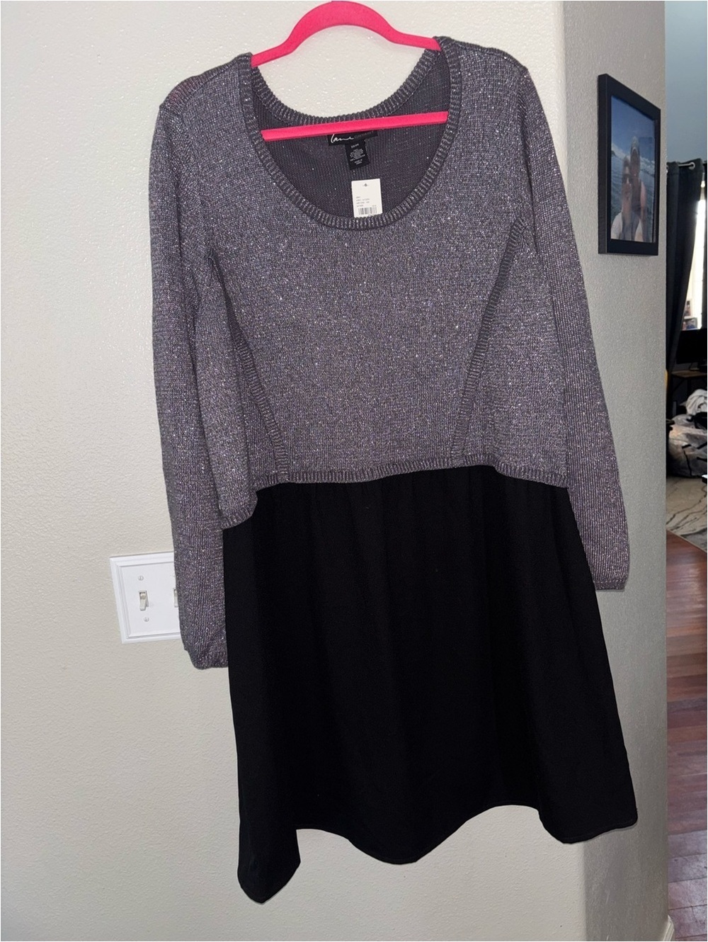Lane Bryant NWT Metallic Silver Sweater Dress 22/24